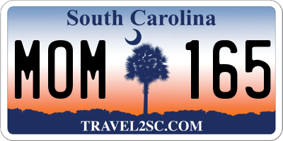 SC license plate MOM165