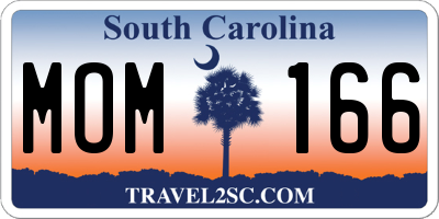 SC license plate MOM166