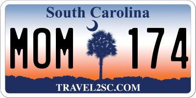 SC license plate MOM174