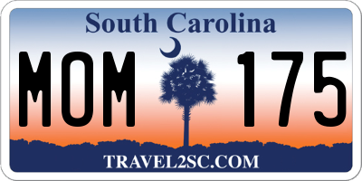 SC license plate MOM175