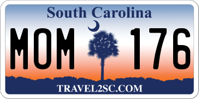SC license plate MOM176