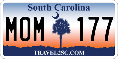 SC license plate MOM177