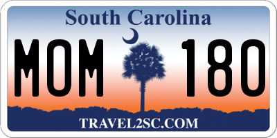 SC license plate MOM180
