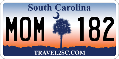 SC license plate MOM182