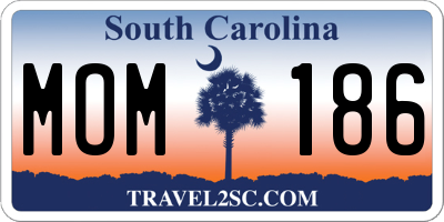 SC license plate MOM186