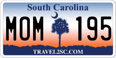 SC license plate MOM195