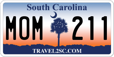 SC license plate MOM211