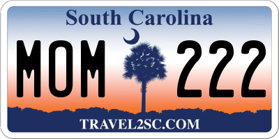 SC license plate MOM222