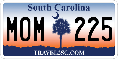 SC license plate MOM225
