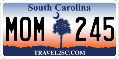 SC license plate MOM245