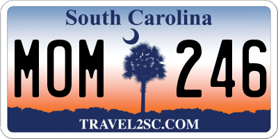 SC license plate MOM246