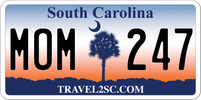 SC license plate MOM247