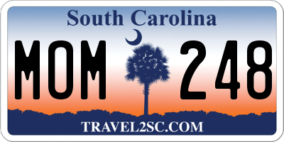 SC license plate MOM248