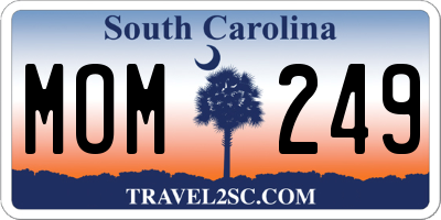 SC license plate MOM249