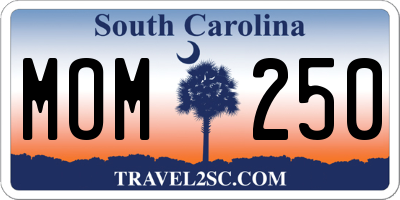 SC license plate MOM250