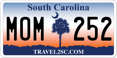 SC license plate MOM252