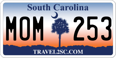 SC license plate MOM253