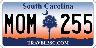 SC license plate MOM255