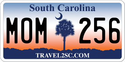 SC license plate MOM256