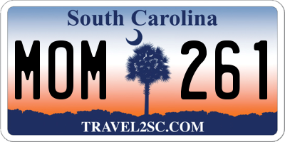 SC license plate MOM261