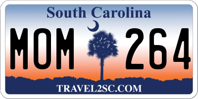 SC license plate MOM264