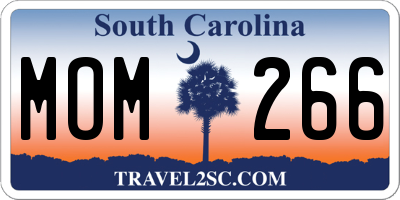 SC license plate MOM266