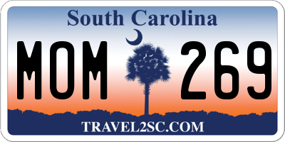 SC license plate MOM269