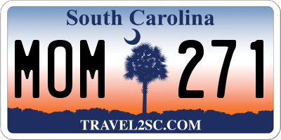 SC license plate MOM271
