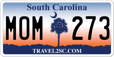 SC license plate MOM273