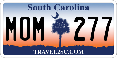 SC license plate MOM277