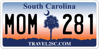 SC license plate MOM281