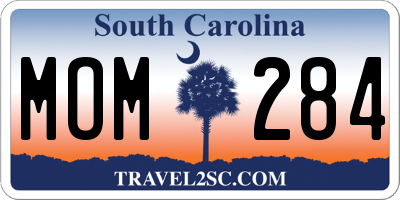 SC license plate MOM284