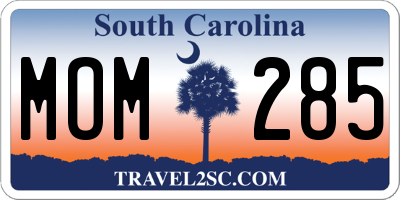 SC license plate MOM285