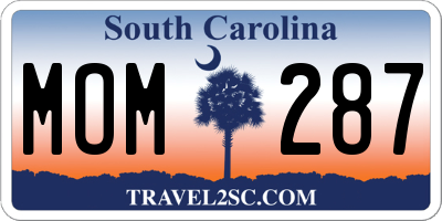 SC license plate MOM287