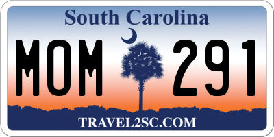 SC license plate MOM291