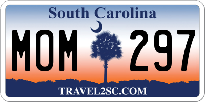 SC license plate MOM297