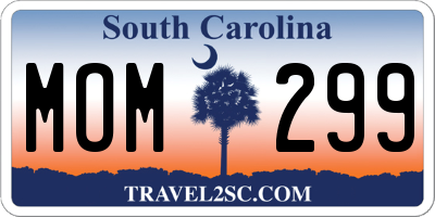 SC license plate MOM299