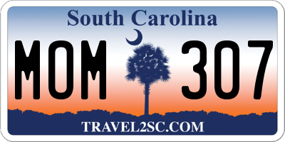 SC license plate MOM307