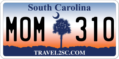 SC license plate MOM310