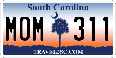 SC license plate MOM311