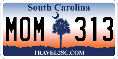 SC license plate MOM313