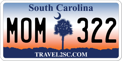 SC license plate MOM322