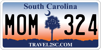 SC license plate MOM324