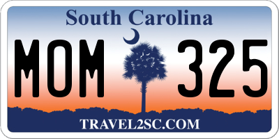 SC license plate MOM325