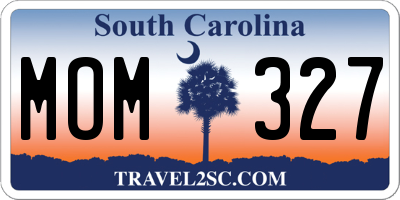 SC license plate MOM327