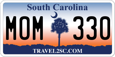 SC license plate MOM330