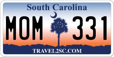 SC license plate MOM331