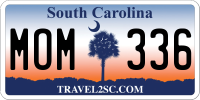 SC license plate MOM336