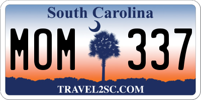SC license plate MOM337