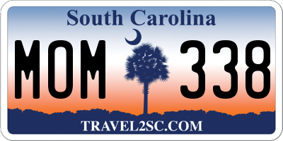 SC license plate MOM338